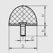 Aanslagdemper type KG-4 schematisch